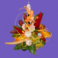 salámová kytice, masová kytice, fuet, maďarské klobásy, dárky pro muže, jedlá kytice, luxusní kytice pro pány